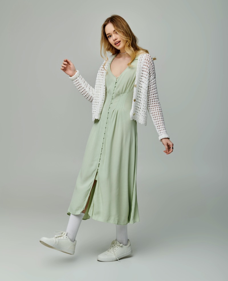 dress with sneakers outfit