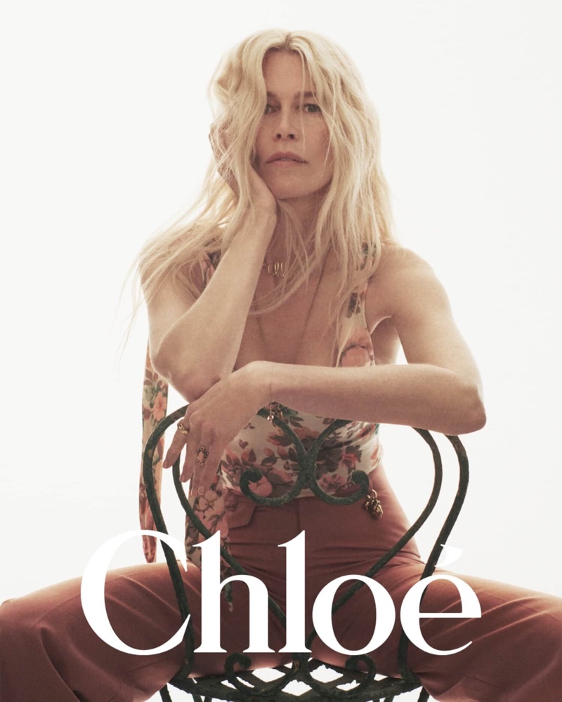 Claudia Schiffer stars in Chloé's High Summer 2025 campaign.