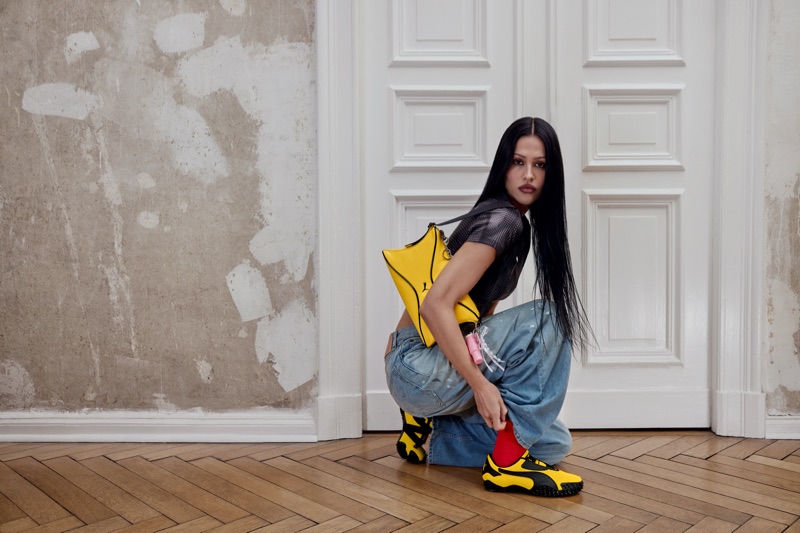 Amelia Gray poses in the PUMA Mostro sneaker campaign.