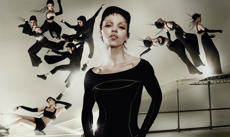 FKA twigs poses in her On capsule collection campaign.