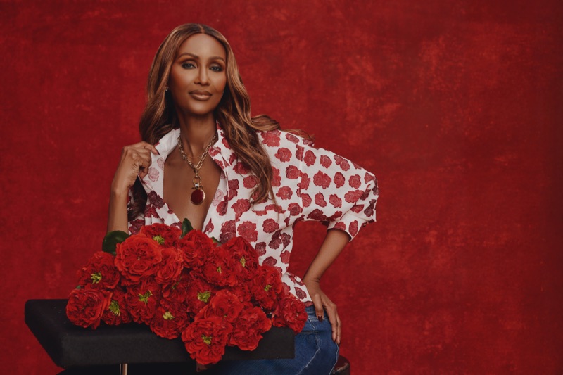 Iman stars in La DoubleJ x (RED) campaign.