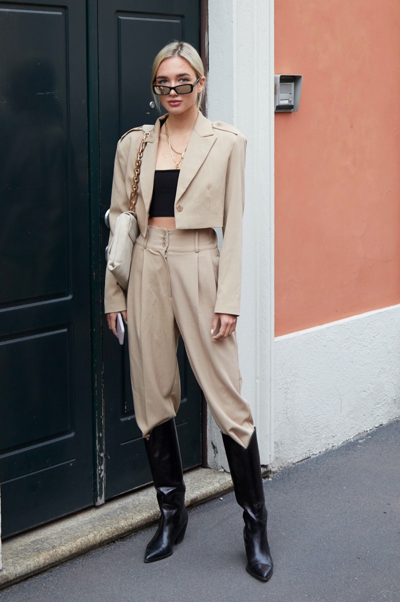 Cropped Jacket Suit