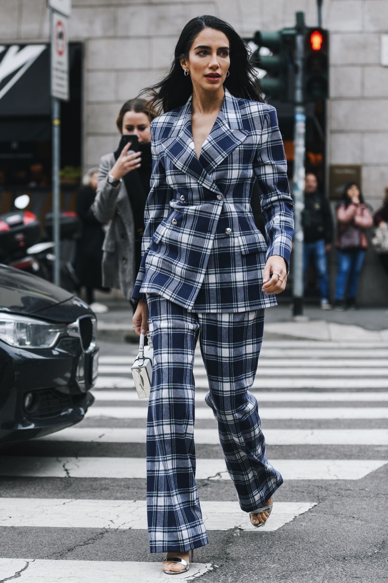 Plaid Print Suit