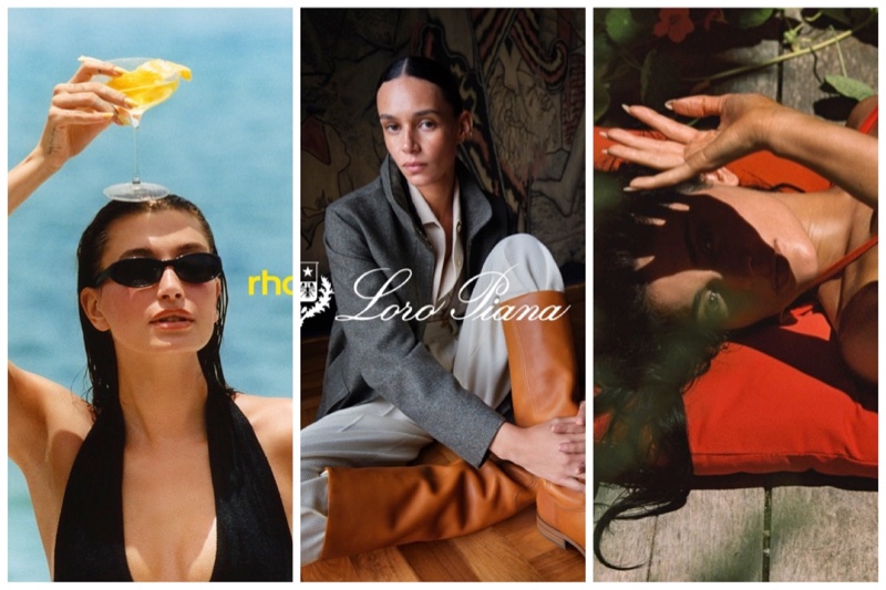 Week in Review: Hailey Bieber for Rhode Lemontini, Loro Piana fall 2025 campaign, and Kylie Jenner for Khy x Frankies Bikinis.
