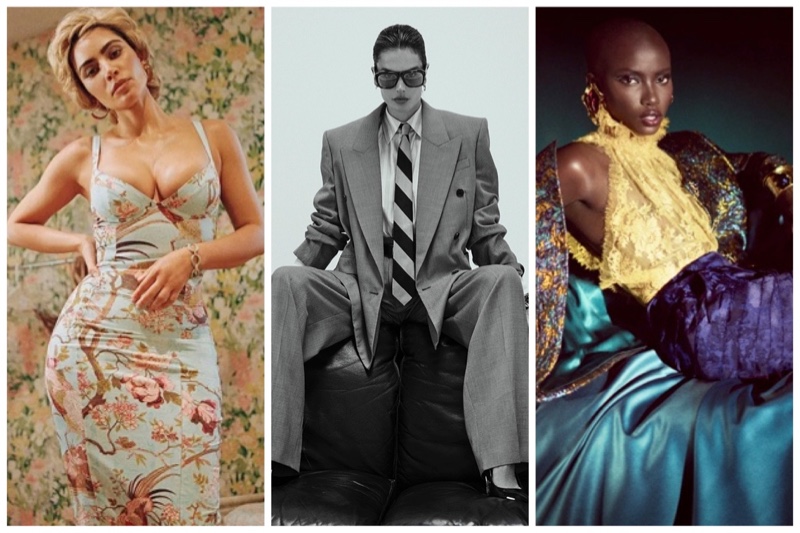 Week in Review: Kim Kardashian poses in Roberto Cavalli x SKIMS collaboration, Alessandra Ambrosio for M Milenio, and Anok Yai for Saint Laurent summer 2025 campaign.