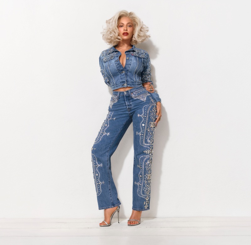 Beyoncé poses in Levi's Denim Cowboy campaign.