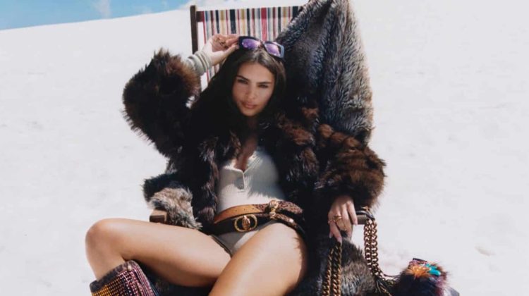 Emily Ratajkowski Owns the Snow in Kurt Geiger Fall 2025 Ad