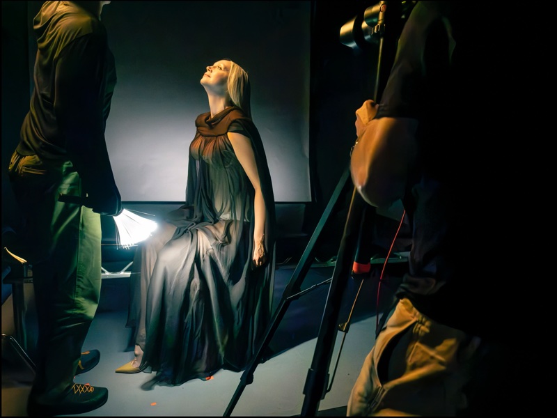 Gwendoline Christie BTS at the 2026 Pirelli Calendar. Photo: Alessandro Scotti / Pirelli
