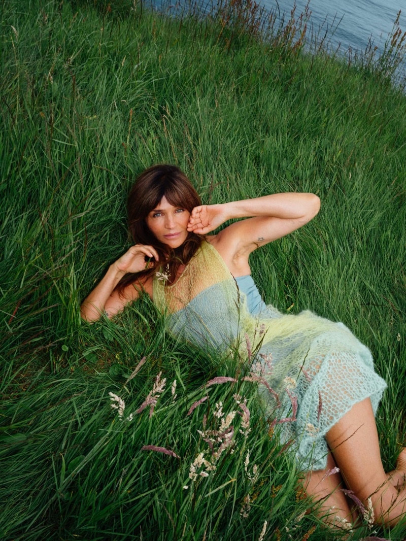 Helena Christensen poses in Gudrun & Gudrun collaboration.