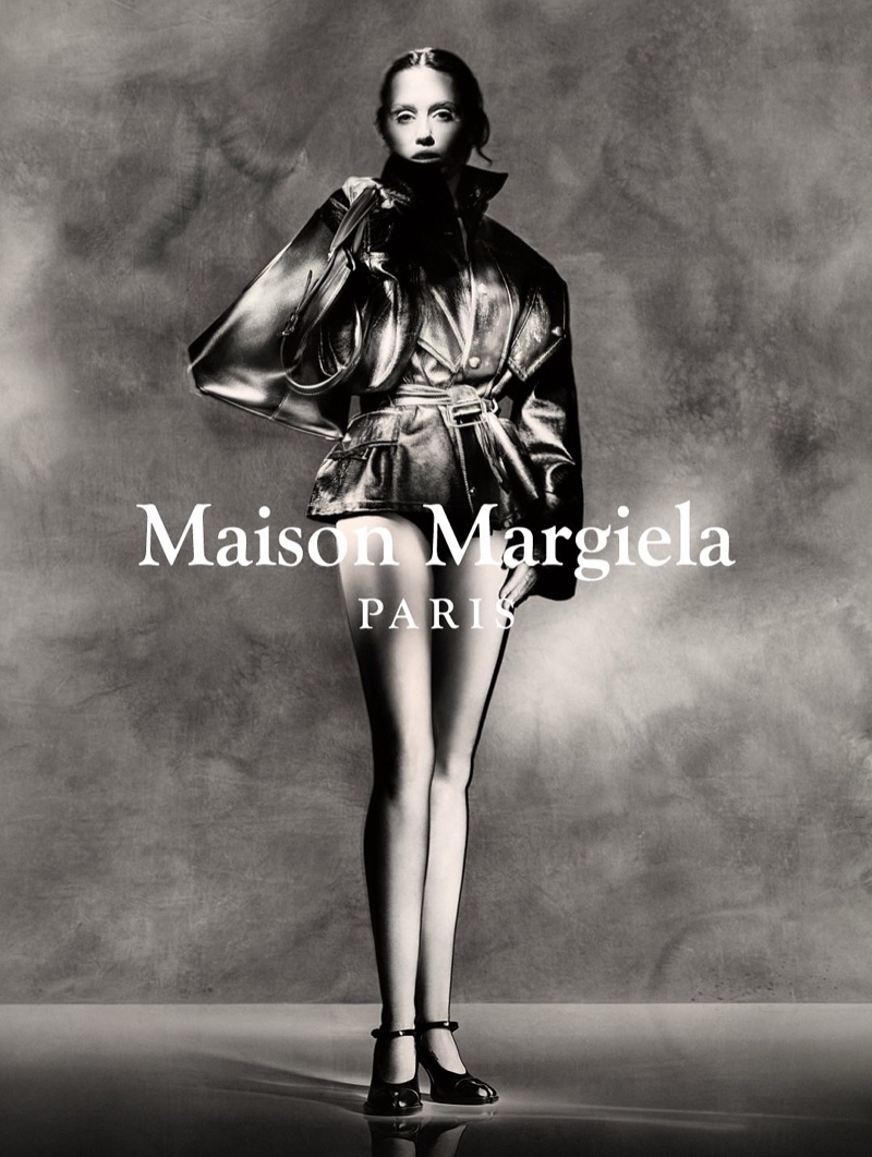 Miley Cyrus poses in Maison Margiela's fall-winter 2025 campaign.