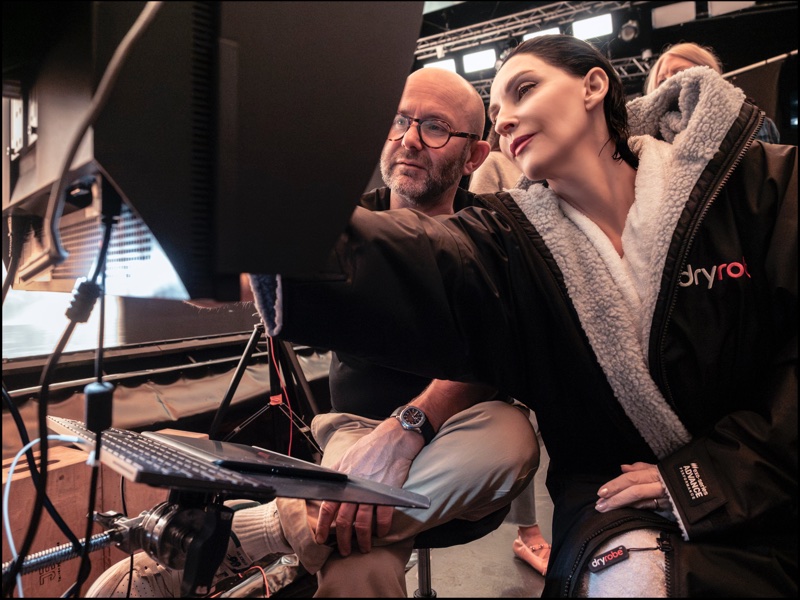 Susie Cave BTS at the 2026 Pirelli Calendar. Photo: Alessandro Scotti / Pirelli