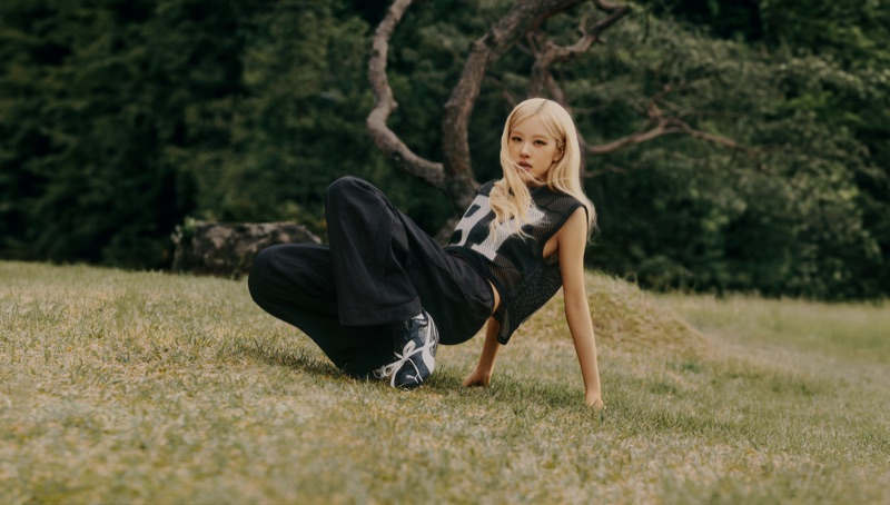 Rosé poses in PUMA x ROSE collaboration.